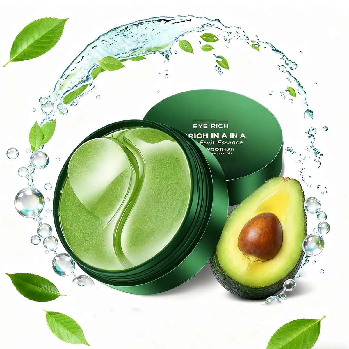 Avocado Eye Mask 60 Pcs - Hydrating Under Eye Patches for Dark Circles, Puffiness, and Fine Lines - görsel 1