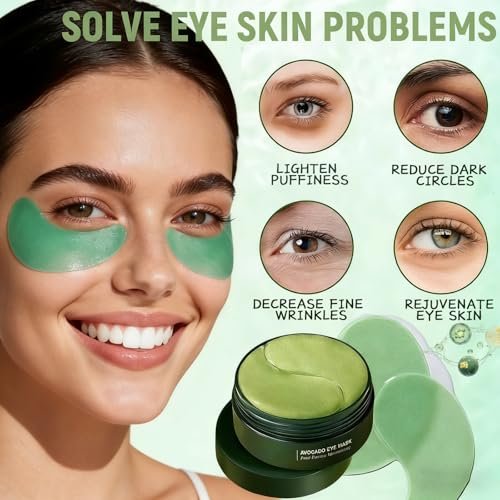 Avocado Eye Mask 60 Pcs - Hydrating Under Eye Patches for Dark Circles, Puffiness, and Fine Lines - görsel 6