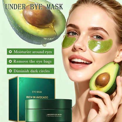 Avocado Eye Mask 60 Pcs - Hydrating Under Eye Patches for Dark Circles, Puffiness, and Fine Lines