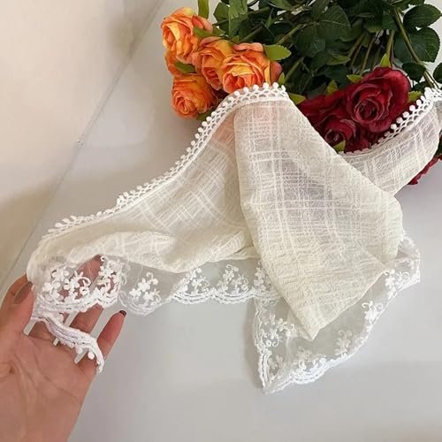 SL Sursarbelor 2-Pack Bandana Hair Scarf Headband for Women - White and Apricot Lace Triangle Hair Scarves, Cute Head Accessories Avelisse