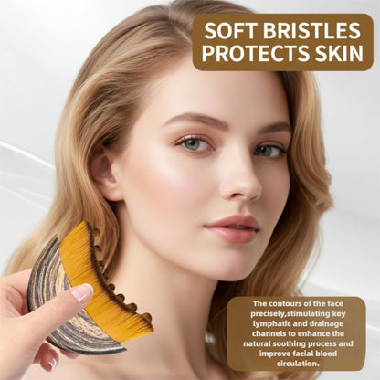 Lymphatic Contour Face Brush for Sculpting, Anti-Puffiness & Detox – Natural Skin Glow Enhancer (1 Pack, Brown)