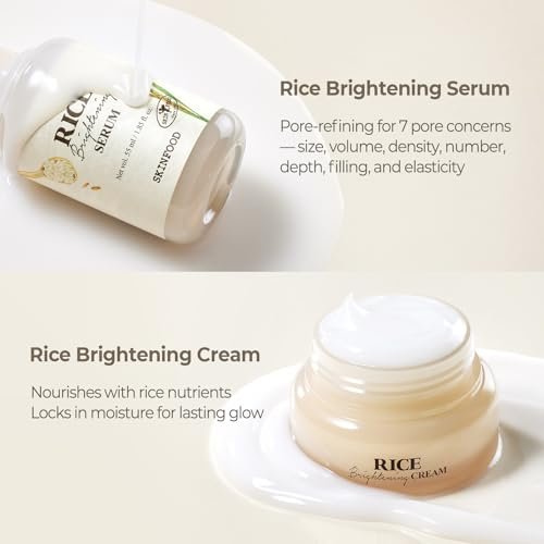 SKINFOOD Rice Starter Kit: Glass Skin Travel Set with Toner, Serum, Moisturizer & Face Wash Avelisse