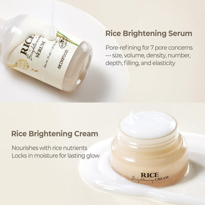 SKINFOOD Rice Starter Kit: Glass Skin Travel Set with Toner, Serum, Moisturizer & Face Wash Avelisse