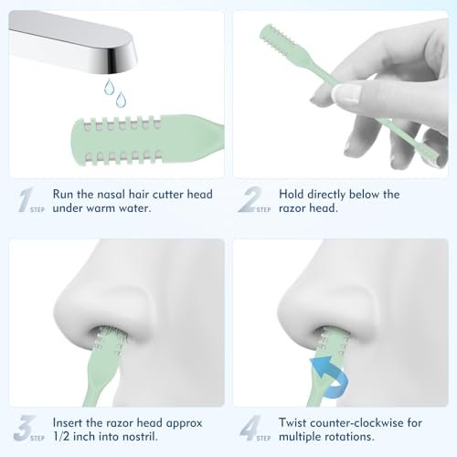 CNTVO 10 Pcs Nasal Hair Cutter - 2-in-1 Double Sided Nose Hair Trimmer, 360° Rotating Manual Trimmer for Men and Women, Portable Professional Nasal Remover for Home Travel Essentials - görsel 14