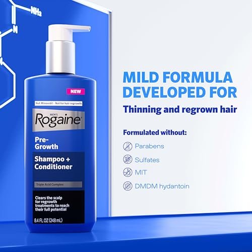 Rogaine Men's Pre-Growth 2 in 1 Shampoo + Conditioner with Triple Acid Complex, 8.4 fl. oz Avelisse