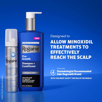 Rogaine Men's Pre-Growth 2 in 1 Shampoo + Conditioner with Triple Acid Complex, 8.4 fl. oz Avelisse