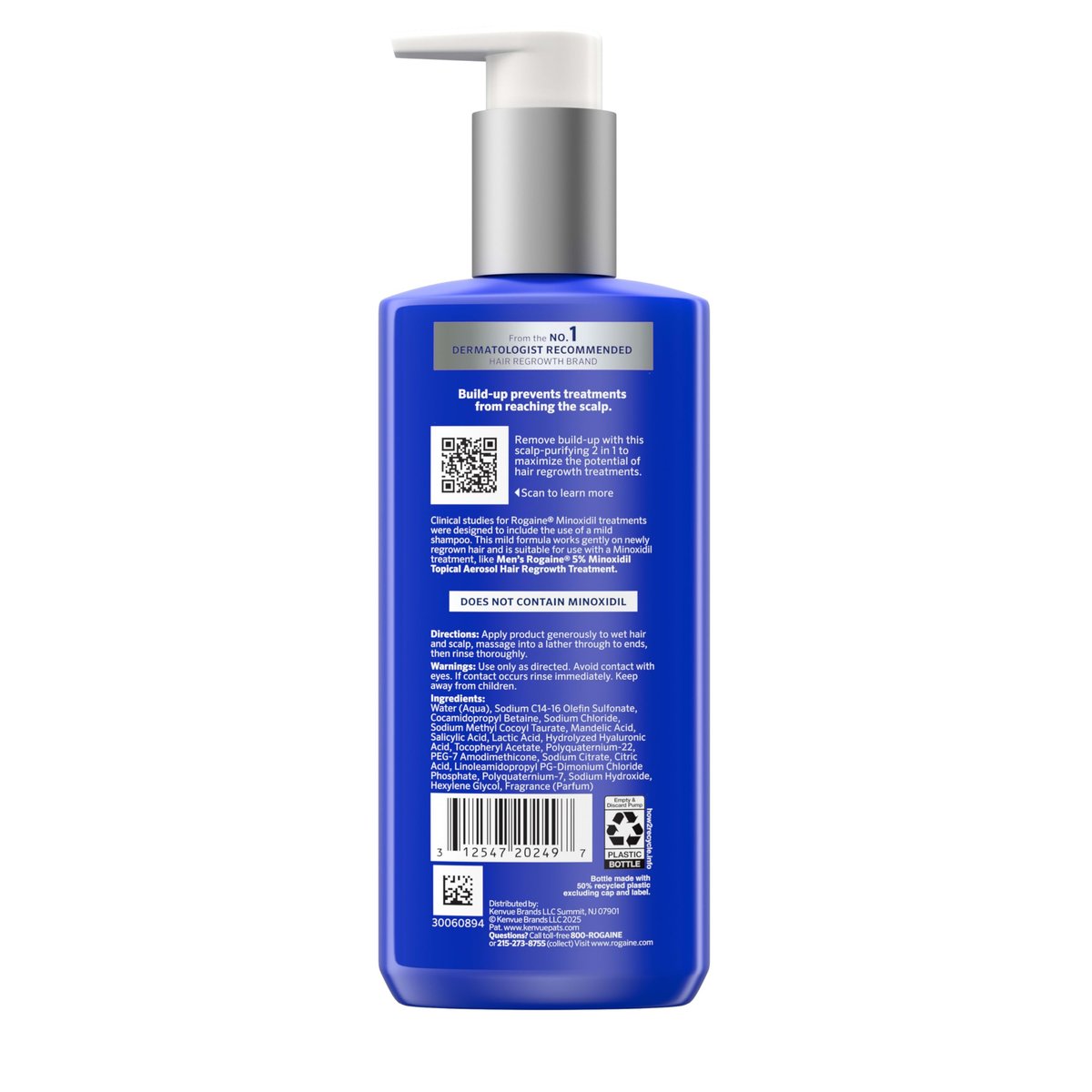 Rogaine Men's Pre-Growth 2 in 1 Shampoo + Conditioner with Triple Acid Complex, 8.4 fl. oz Avelisse