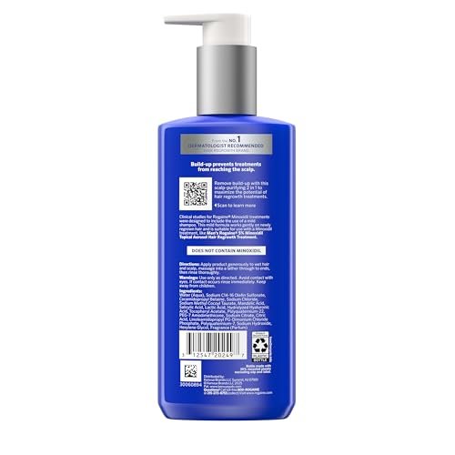 Rogaine Men's Pre-Growth 2 in 1 Shampoo + Conditioner with Triple Acid Complex, 8.4 fl. oz Avelisse