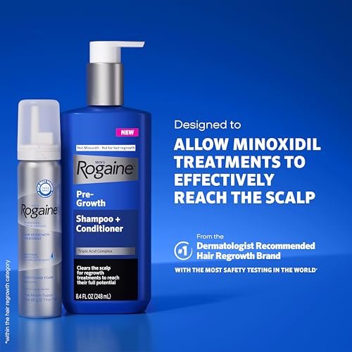 Rogaine Men's Pre-Growth 2 in 1 Shampoo + Conditioner with Triple Acid Complex, 8.4 fl. oz Avelisse