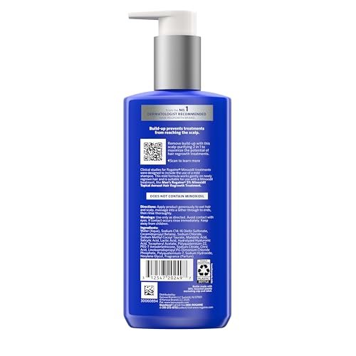 Rogaine Men's Pre-Growth 2 in 1 Shampoo + Conditioner with Triple Acid Complex, 8.4 fl. oz Avelisse