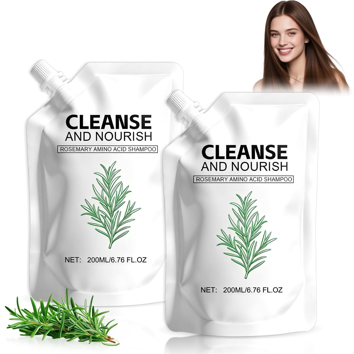 Rosemary Amino Acid Shampoo for Hair Growth – Thinning Hair Shampoo for Women and Men – Controls Oil, Strengthens Scalp – Natural Formula, 2-Pack (6.76 fl oz Total) Avelisse