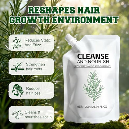 Rosemary Amino Acid Shampoo for Hair Growth – Thinning Hair Shampoo for Women and Men – Controls Oil, Strengthens Scalp – Natural Formula, 2-Pack (6.76 fl oz Total) Avelisse