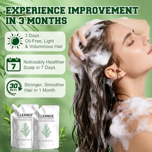 Rosemary Amino Acid Shampoo for Hair Growth – Thinning Hair Shampoo for Women and Men – Controls Oil, Strengthens Scalp – Natural Formula, 2-Pack (6.76 fl oz Total) Avelisse