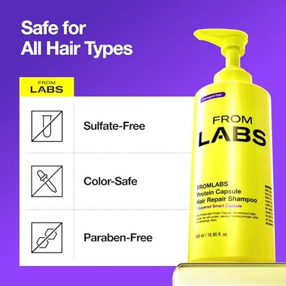 FROMLABS Protein Capsule Hair Repair Shampoo - Scalp Clarifying & Damage Repair, Hydrating Cleanse, Sulfate-Free, Color-Safe, 16.9 fl oz Avelisse