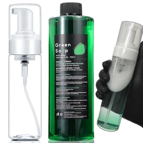 Miuxia Green Soap Tattoo 16.9OZ Ultra Concentrated – Makes 1.3 Gallons – with 7OZ Foam Bottle - görsel 2
