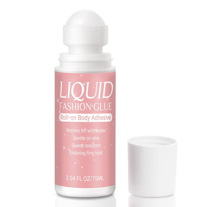 Body Adhesive for Clothing Roll-On 2.54 Oz – Sweat Resistant & Long Lasting Body Glue for Dancers, Stagewear, Wigs, Socks, Bras & Costumes