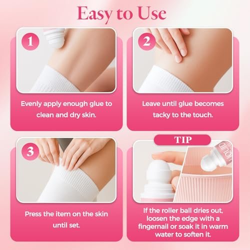 Body Adhesive for Clothing Roll-On 2.54 Oz – Sweat Resistant & Long Lasting Body Glue for Dancers, Stagewear, Wigs, Socks, Bras & Costumes - görsel 16