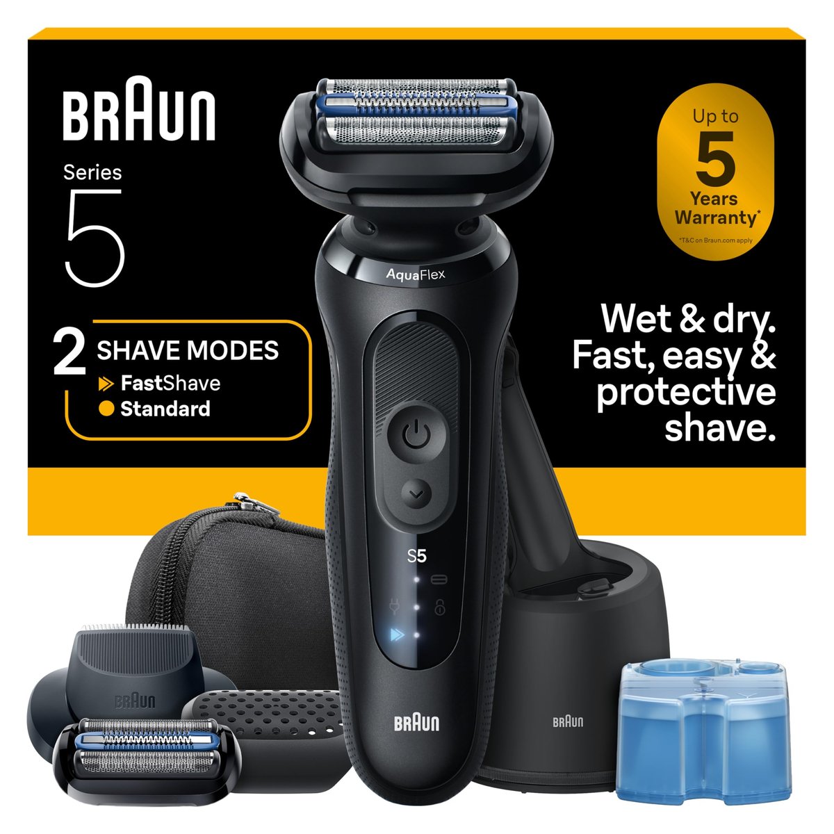 Braun Series 5 Electric Razor for Men, S5 5165ps with Precision Trimmer, Extra Shaver Head & 4-in-1 Clean & Charge Center Avelisse