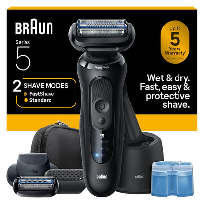 Braun Series 5 Electric Razor for Men, S5 5165ps with Precision Trimmer, Extra Shaver Head & 4-in-1 Clean & Charge Center Avelisse