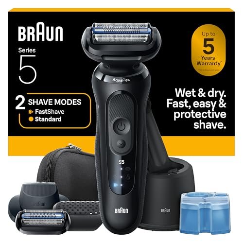 Braun Series 5 Electric Razor for Men, S5 5165ps with Precision Trimmer, Extra Shaver Head & 4-in-1 Clean & Charge Center Avelisse