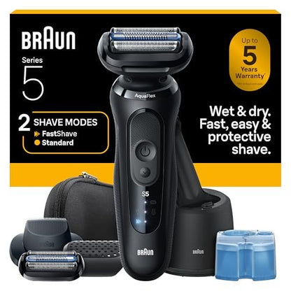 Braun Series 5 Electric Razor for Men, S5 5165ps with Precision Trimmer, Extra Shaver Head & 4-in-1 Clean & Charge Center Avelisse
