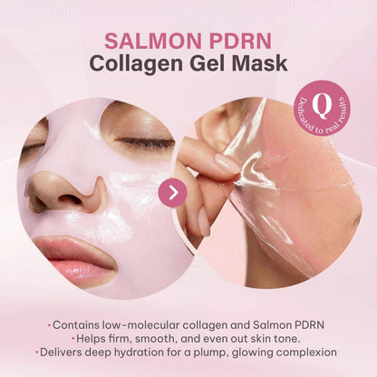 Quasi Salmon PDRN Collagen Mask – Hydrating, Firming & Smoothing Korean Gel Face Mask for Collagen Boost & Pore Care – 4 Masks, Non-Irritating, Natural Ingredients Avelisse