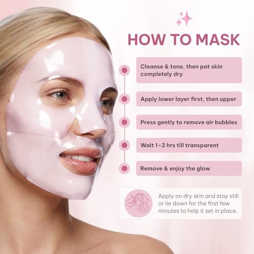 Quasi Salmon PDRN Collagen Mask – Hydrating, Firming & Smoothing Korean Gel Face Mask for Collagen Boost & Pore Care – 4 Masks, Non-Irritating, Natural Ingredients Avelisse