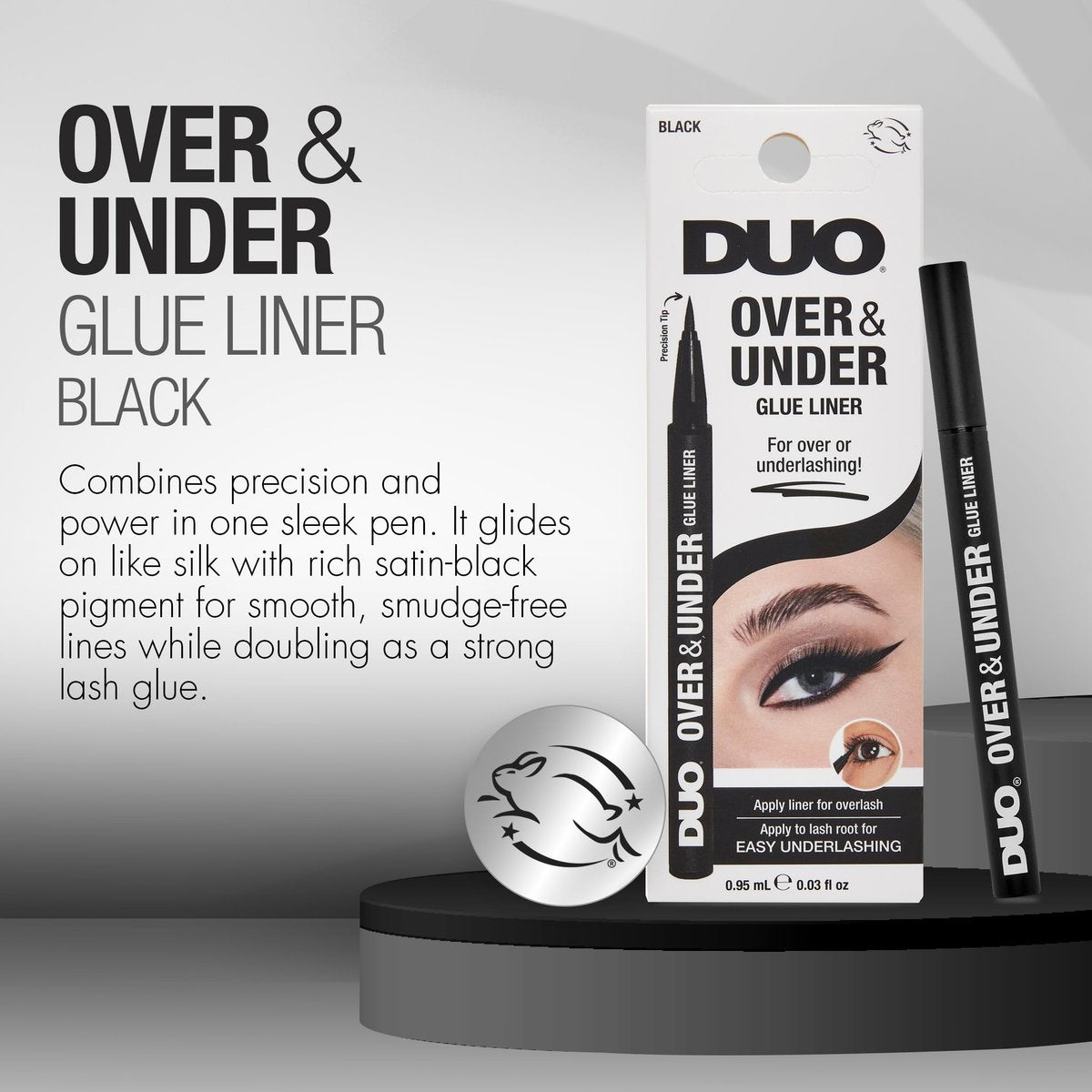 DUO Over & Under Lash Glue Liner – 2-in-1 Eyelash Adhesive and Eyeliner, Black, Waterproof Long-Lasting Eyelash Glue Pen for Strip Lashes, 0.03 Fl Oz - görsel 5