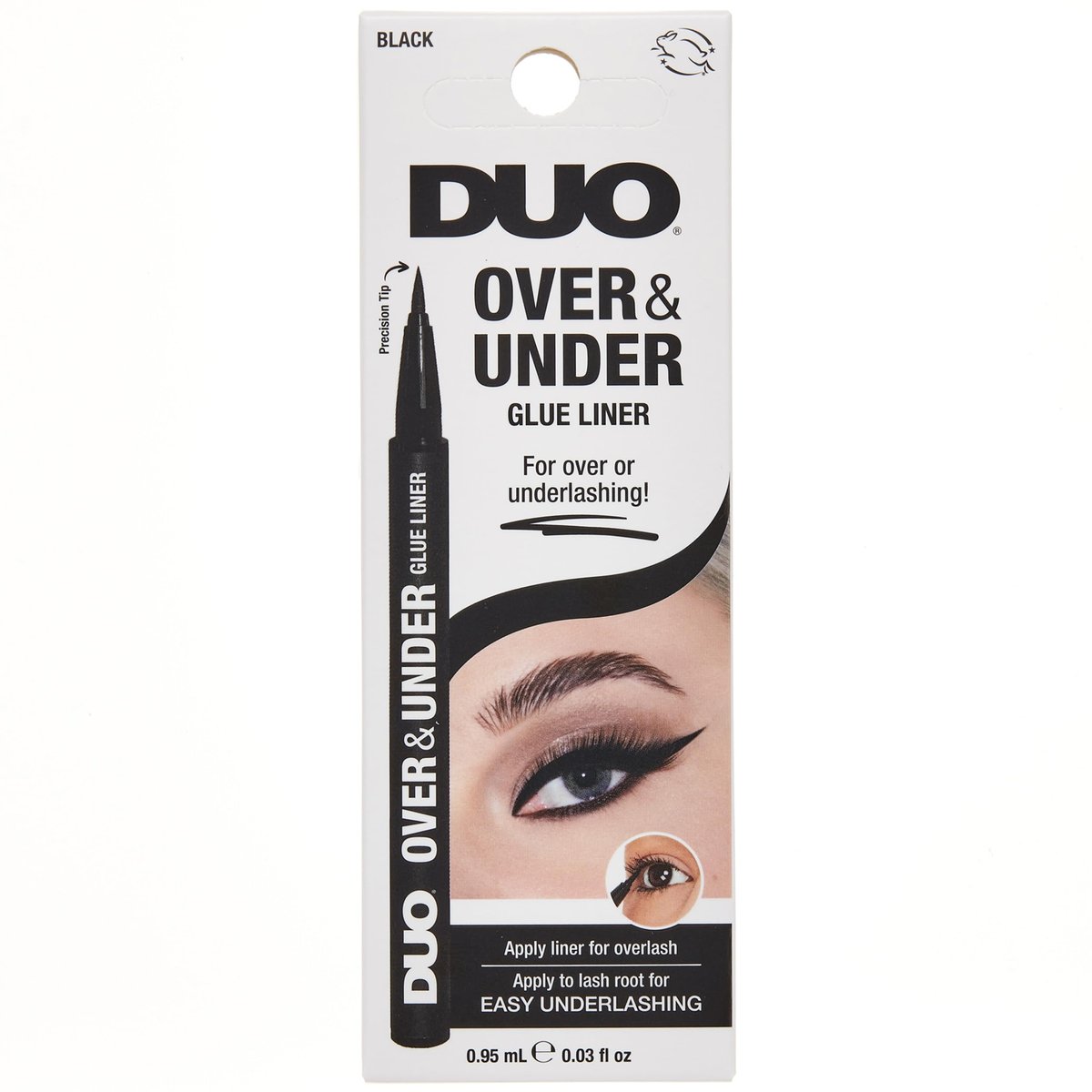 DUO Over & Under Lash Glue Liner – 2-in-1 Eyelash Adhesive and Eyeliner, Black, Waterproof Long-Lasting Eyelash Glue Pen for Strip Lashes, 0.03 Fl Oz - görsel 1