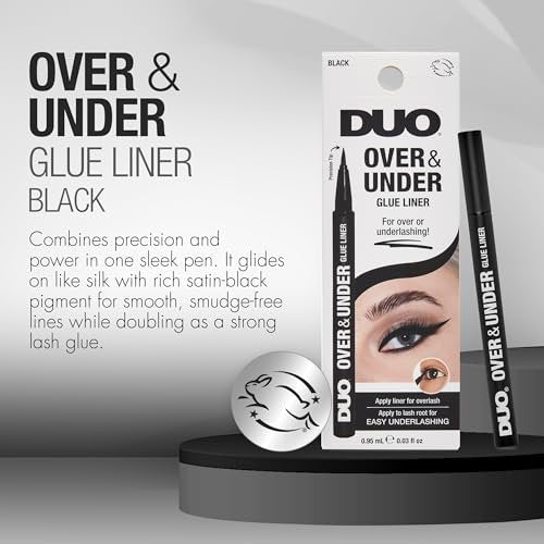 DUO Over & Under Lash Glue Liner – 2-in-1 Eyelash Adhesive and Eyeliner, Black, Waterproof Long-Lasting Eyelash Glue Pen for Strip Lashes, 0.03 Fl Oz - görsel 6