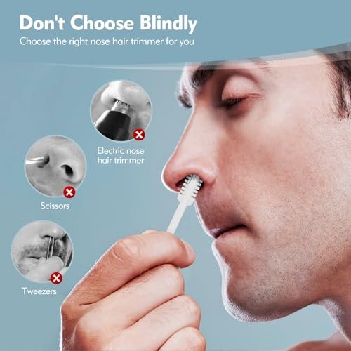 MIVZO 5-Pack 2-in-1 Nasal Hair Cutter - Double Sided Nose Hair Trimmer, Portable 360° Rotating Manual Trimmer for Men and Women, Pure White - görsel 8