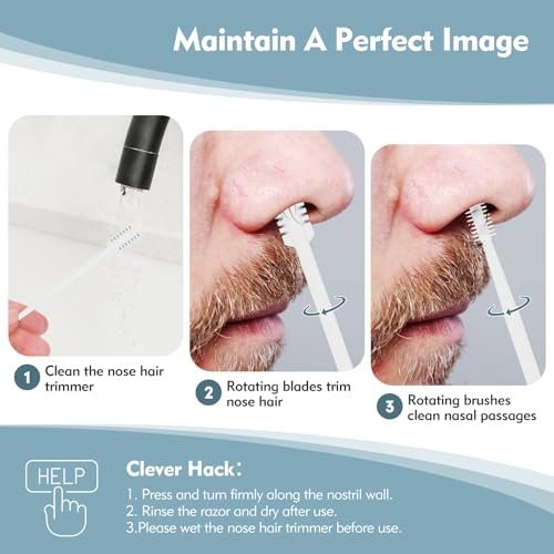 MIVZO 5-Pack 2-in-1 Nasal Hair Cutter - Double Sided Nose Hair Trimmer, Portable 360° Rotating Manual Trimmer for Men and Women, Pure White - görsel 10