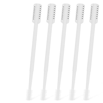 MIVZO 5-Pack 2-in-1 Nasal Hair Cutter - Double Sided Nose Hair Trimmer, Portable 360° Rotating Manual Trimmer for Men and Women, Pure White