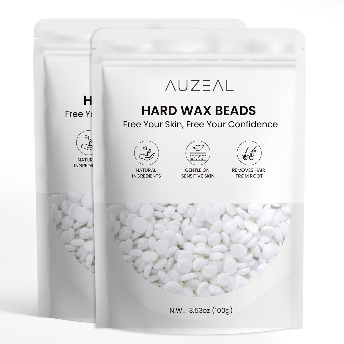 AUZEAL Nose Hard Wax Beads for Hair Removal - 200g Refill Precision Waxing Beads for Nose, Ear, Eyebrow, Lip, Face - Natural Wax for Sensitive Skin, Painless, Portable Avelisse
