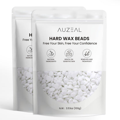 AUZEAL Nose Hard Wax Beads for Hair Removal - 200g Refill Precision Waxing Beads for Nose, Ear, Eyebrow, Lip, Face - Natural Wax for Sensitive Skin, Painless, Portable Avelisse