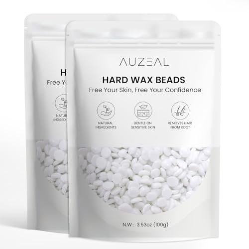 AUZEAL Nose Hard Wax Beads for Hair Removal - 200g Refill Precision Waxing Beads for Nose, Ear, Eyebrow, Lip, Face - Natural Wax for Sensitive Skin, Painless, Portable Avelisse