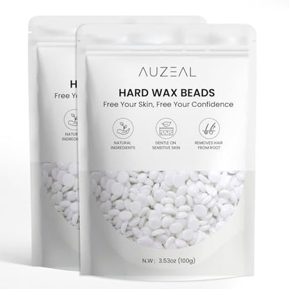 AUZEAL Nose Hard Wax Beads for Hair Removal - 200g Refill Precision Waxing Beads for Nose, Ear, Eyebrow, Lip, Face - Natural Wax for Sensitive Skin, Painless, Portable Avelisse