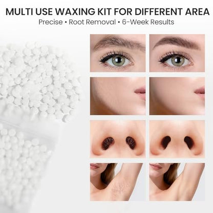 AUZEAL Nose Hard Wax Beads for Hair Removal - 200g Refill Precision Waxing Beads for Nose, Ear, Eyebrow, Lip, Face - Natural Wax for Sensitive Skin, Painless, Portable Avelisse