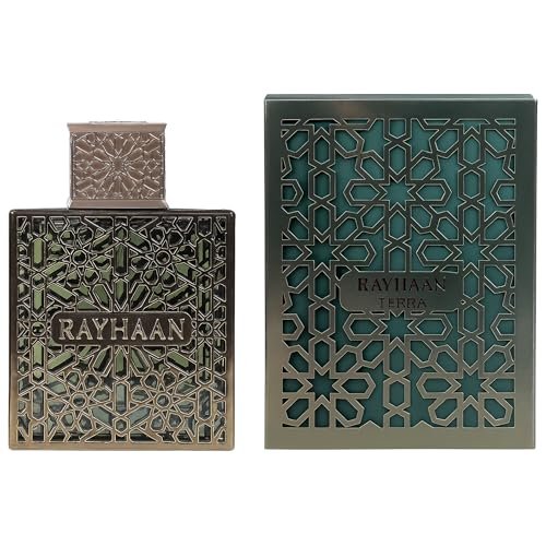 Rayhaan Terra Eau de Parfum – Spicy Woody Amber Oriental Unisex Fragrance, 3.4 oz (100 ml) Avelisse