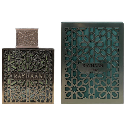 Rayhaan Terra Eau de Parfum – Spicy Woody Amber Oriental Unisex Fragrance, 3.4 oz (100 ml) Avelisse