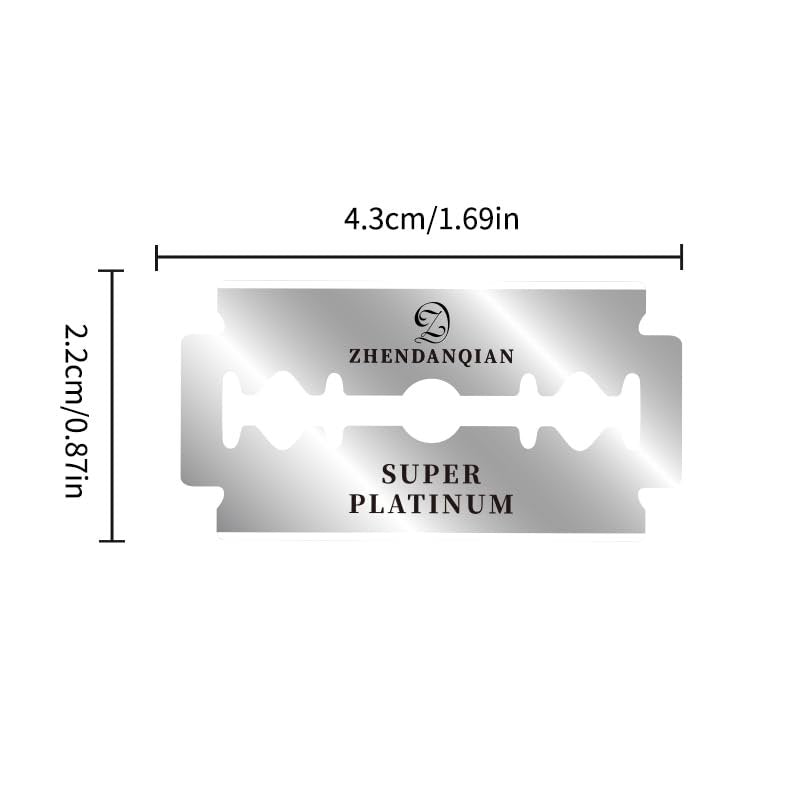 ZHENDANQIAN Super Platinum Double Edge Razor Blades - 100 Pack, Swedish Quality, Sharp & Non-Irritating, 6-Month Supply Avelisse