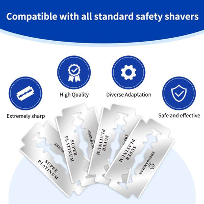 ZHENDANQIAN Super Platinum Double Edge Razor Blades - 100 Pack, Swedish Quality, Sharp & Non-Irritating, 6-Month Supply Avelisse