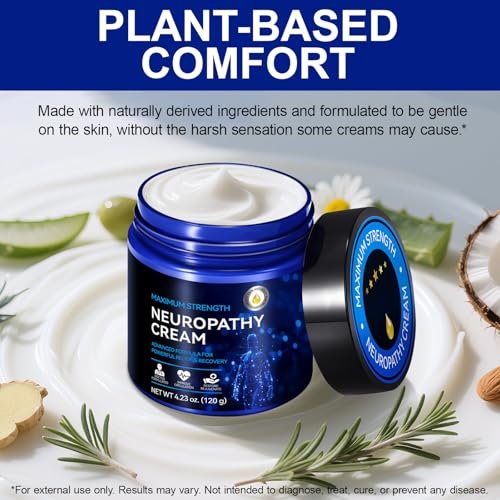 USBSREGARDS Neuropathy Cream Extra Strength Nerve Relief Cream for Feet, Legs, Neck, Back, Hands, Body – Lightweight, Plant-Based Formula with Cooling Comfort, 4 oz - görsel 8