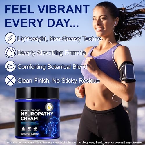 USBSREGARDS Neuropathy Cream Extra Strength Nerve Relief Cream for Feet, Legs, Neck, Back, Hands, Body – Lightweight, Plant-Based Formula with Cooling Comfort, 4 oz - görsel 14