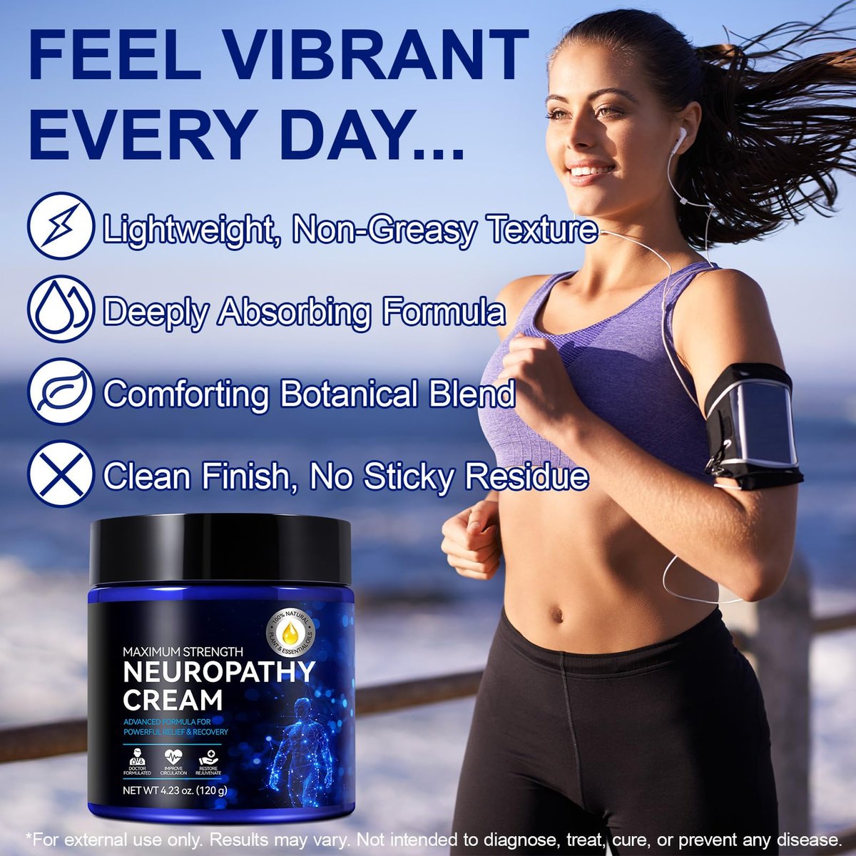 USBSREGARDS Neuropathy Cream Extra Strength Nerve Relief Cream for Feet, Legs, Neck, Back, Hands, Body – Lightweight, Plant-Based Formula with Cooling Comfort, 4 oz - görsel 13