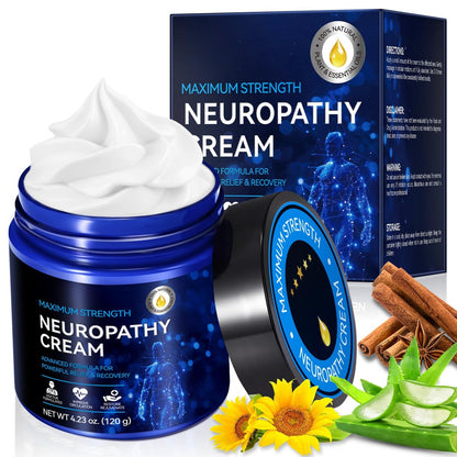 USBSREGARDS Neuropathy Cream Extra Strength Nerve Relief Cream for Feet, Legs, Neck, Back, Hands, Body – Lightweight, Plant-Based Formula with Cooling Comfort, 4 oz
