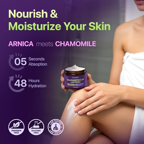 Senotori Nighttime Magnesium Lotion with Arnica & Lavender, Chamomile - Topical Magnesium Cream for Tired Feet, Muscle Recovery, Relaxation Gift for Mom & Dad, 4 Fl Oz - görsel 18