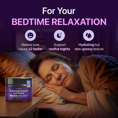 Senotori Nighttime Magnesium Lotion with Arnica & Lavender, Chamomile - Topical Magnesium Cream for Tired Feet, Muscle Recovery, Relaxation Gift for Mom & Dad, 4 Fl Oz