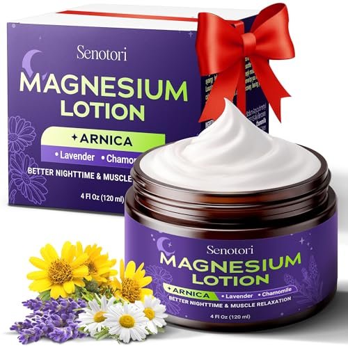 Senotori Nighttime Magnesium Lotion with Arnica & Lavender, Chamomile - Topical Magnesium Cream for Tired Feet, Muscle Recovery, Relaxation Gift for Mom & Dad, 4 Fl Oz - görsel 2