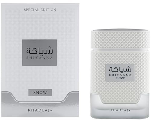 Khadlaj Shiyaaka Snow Eau De Parfum – Citrus, Woody, Spicy, Aromatic Long-Lasting Fragrance for Men, 3.4 oz (100 ml) Avelisse
